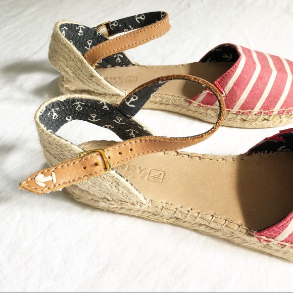 Espadrille breton stripe sandals nautical theme red, white, blue - Picture 4 of 8